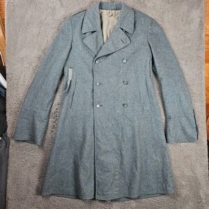 Swiss‎ Military Wool Trench Double Breasted Overcoat Size 50 AA